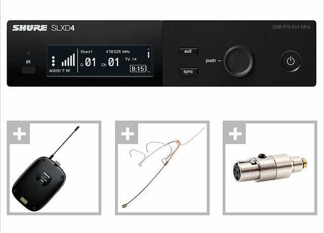 Shure SLXD DPA 4466 beige Headset Microphone Funkmikrofon